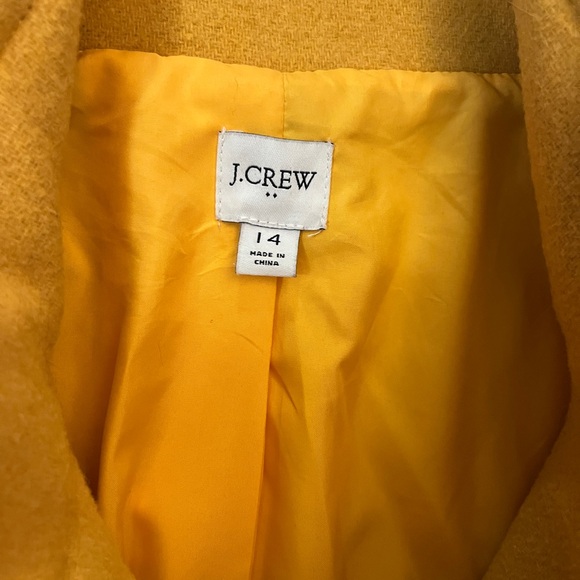 J. Crew Women's Vibrant Yellow Pea Coat - Picture 2 of 5